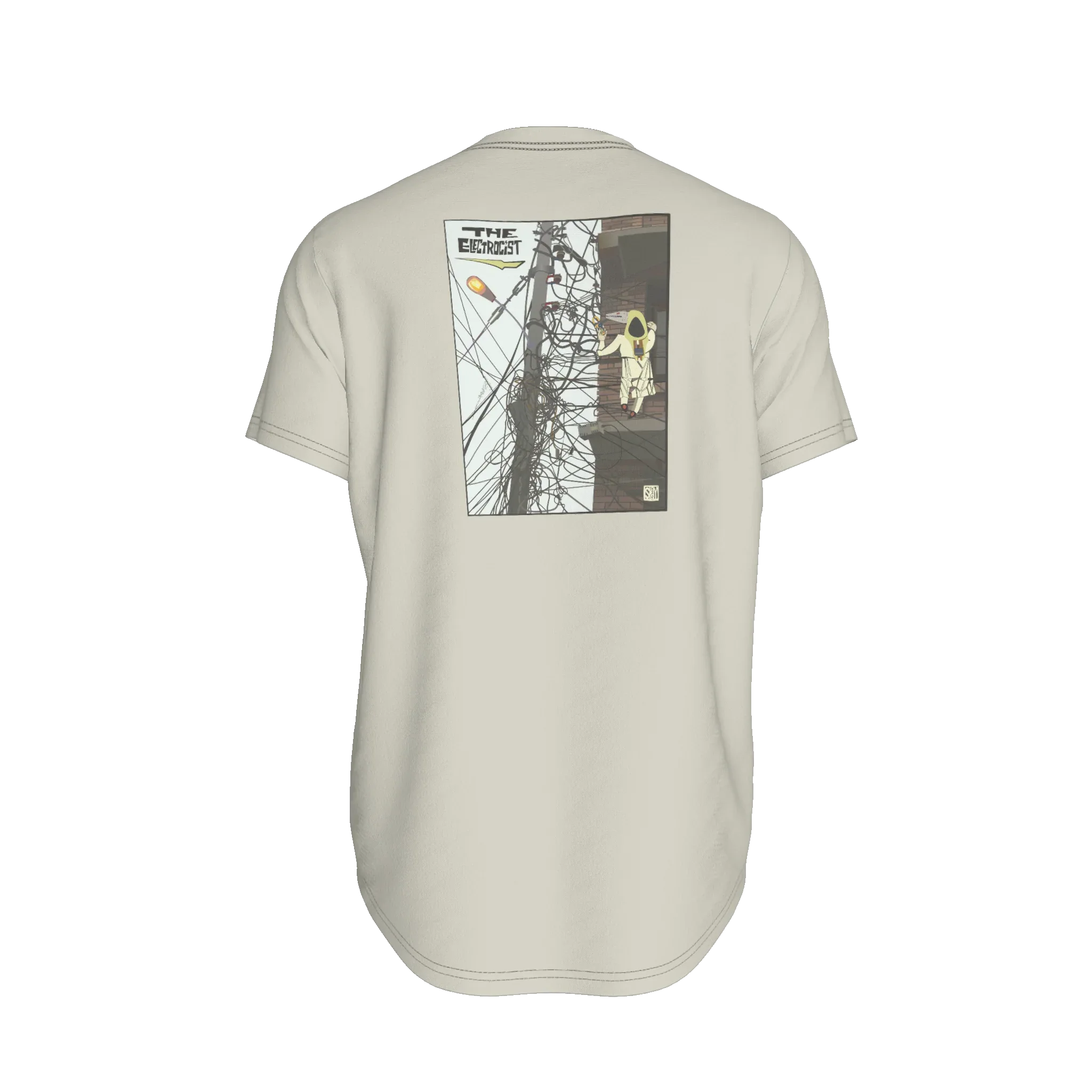 The Contractor Series: The Electrocist Premium Fitted T-Shirt – Limited Edition Shoosty 2022 Collection - Wearable Fine Art by Shoosty