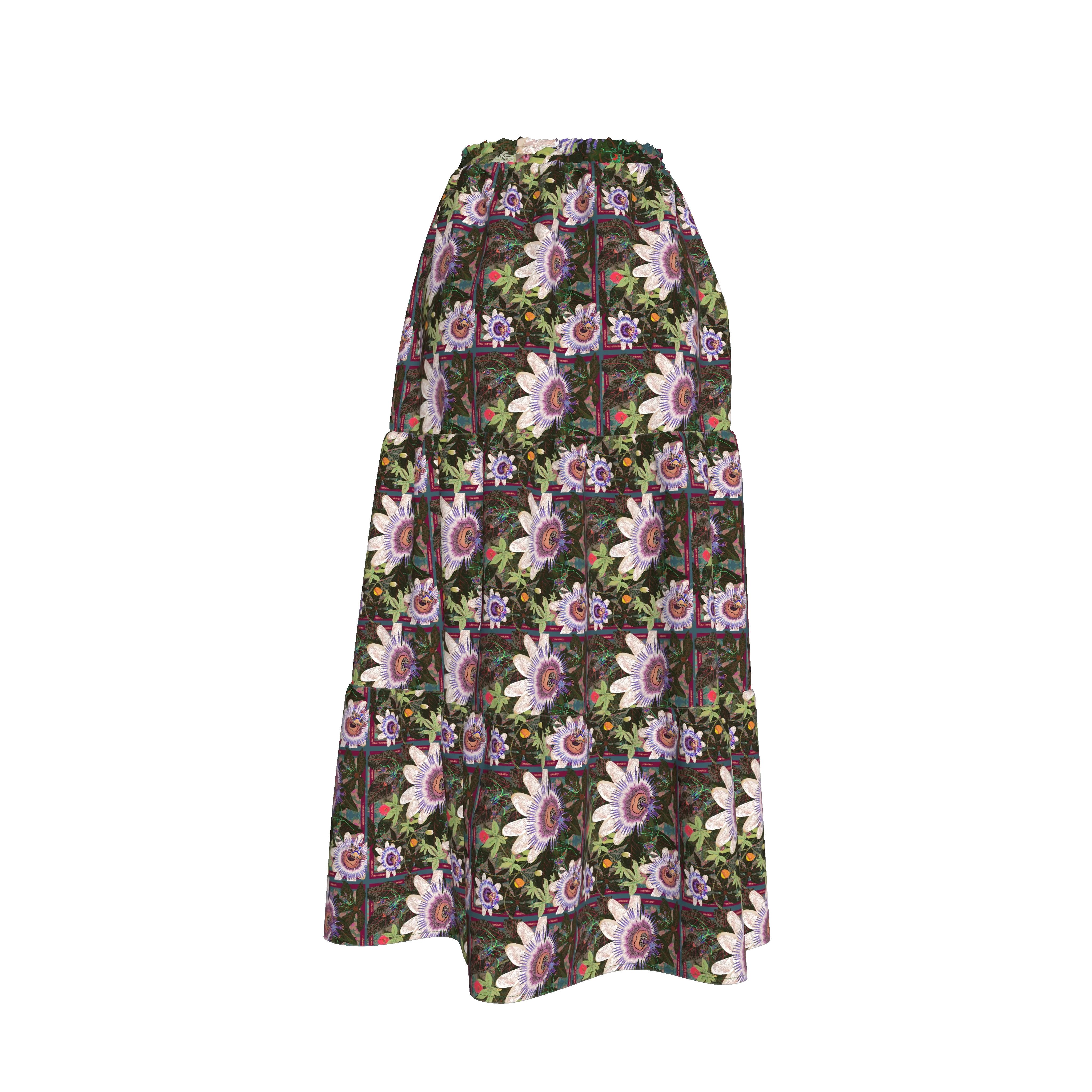 Passion Flower Praire Skirt - Wearable Fine Art by Shoosty