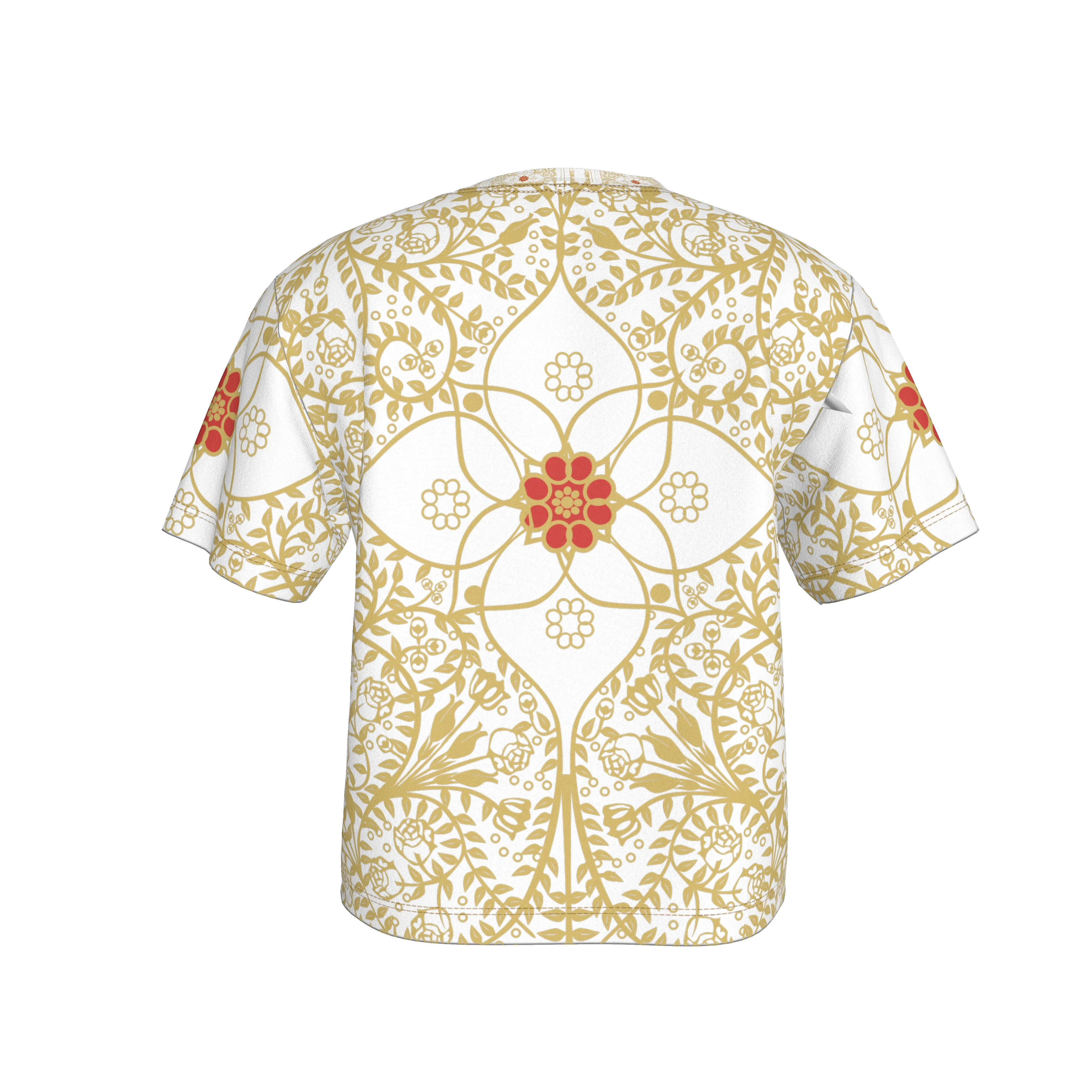 Star Flower Boxy Premium Women’s Cropped T-Shirt - Wearable Fine Art by Shoosty