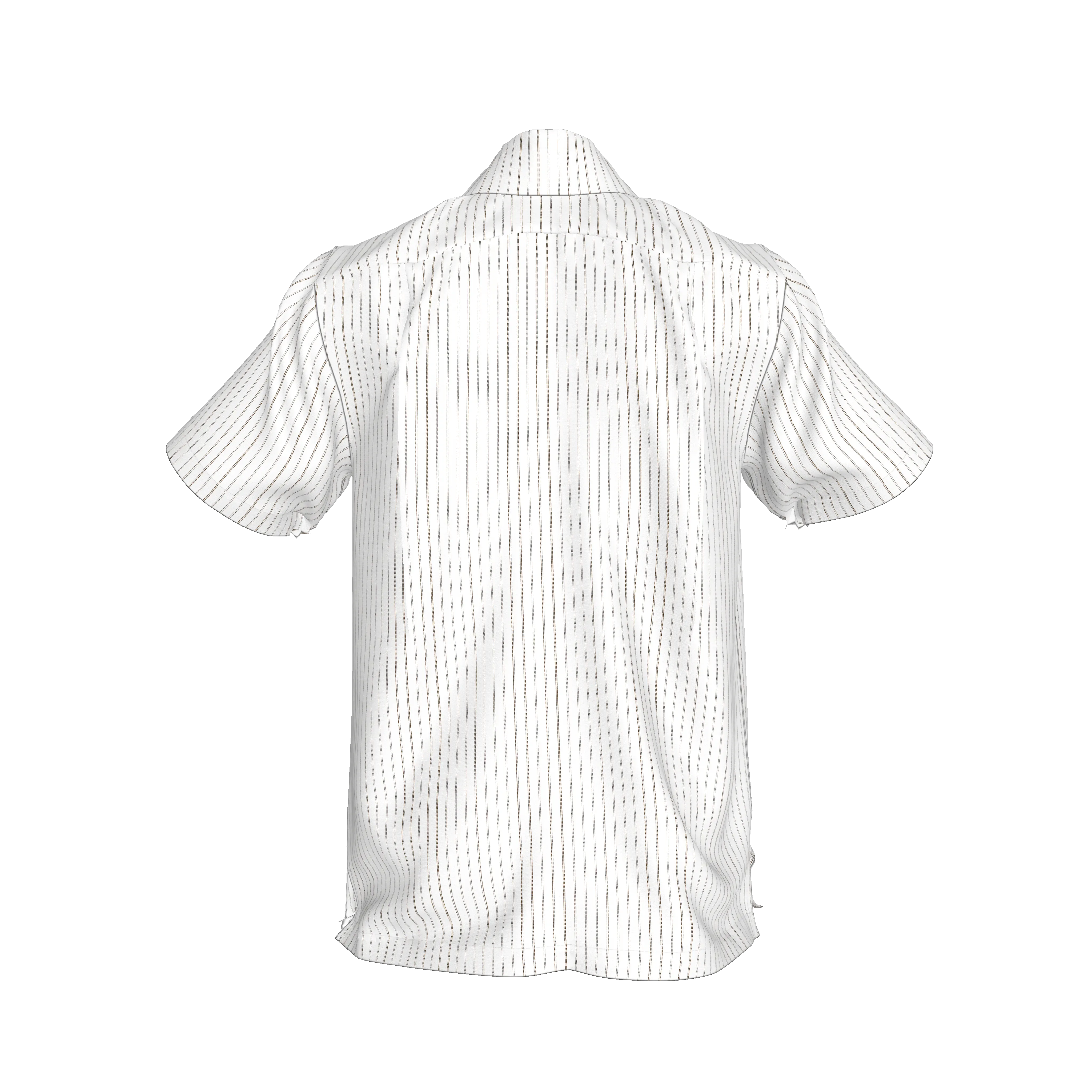 White on Black Trim Pinstripe on Short Sleeve Men’s Shirt with Collar - Wearable Fine Art by Shoosty