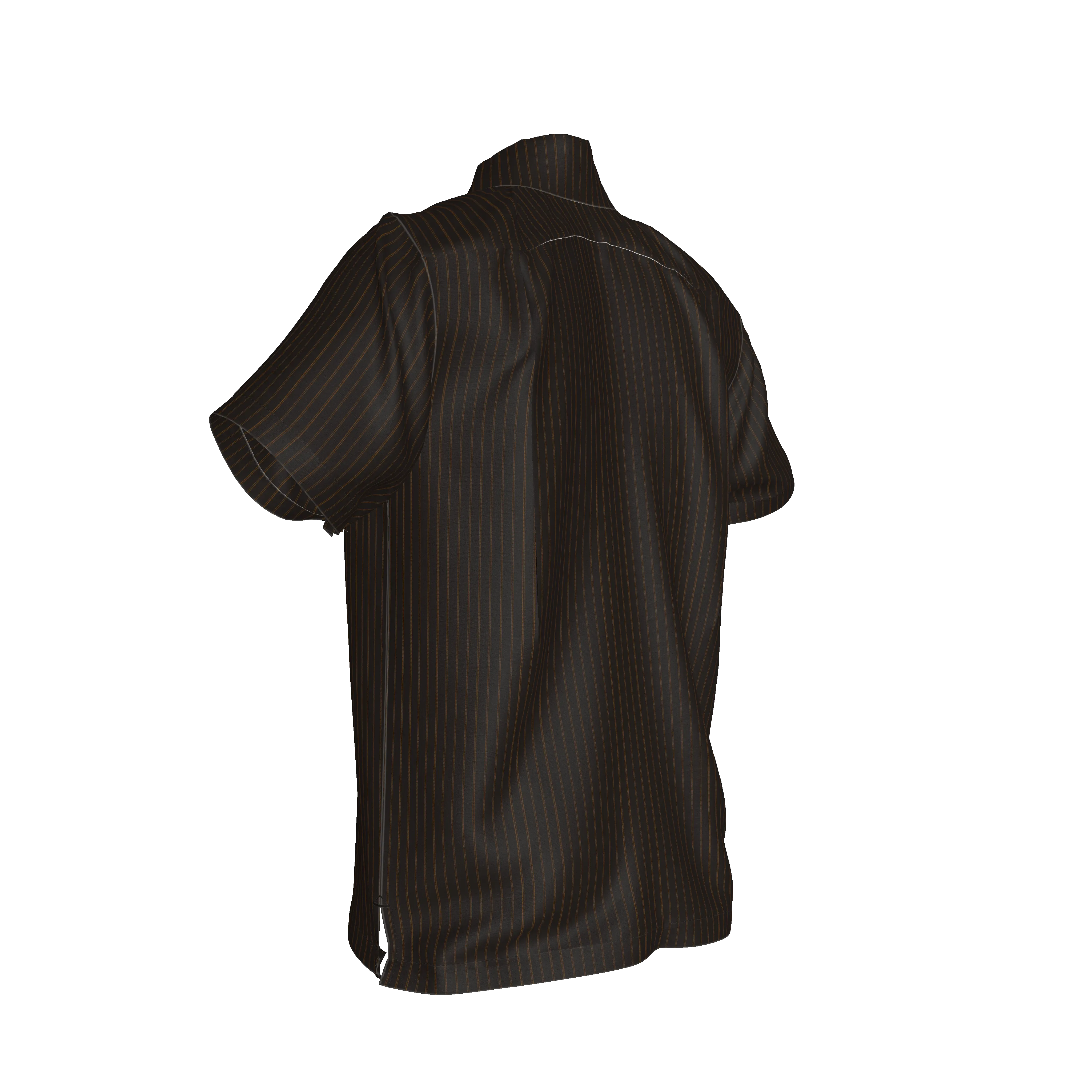 Brown Pinstripe on Short Sleeve Men’s Shirt with Collar - Wearable Fine Art by Shoosty