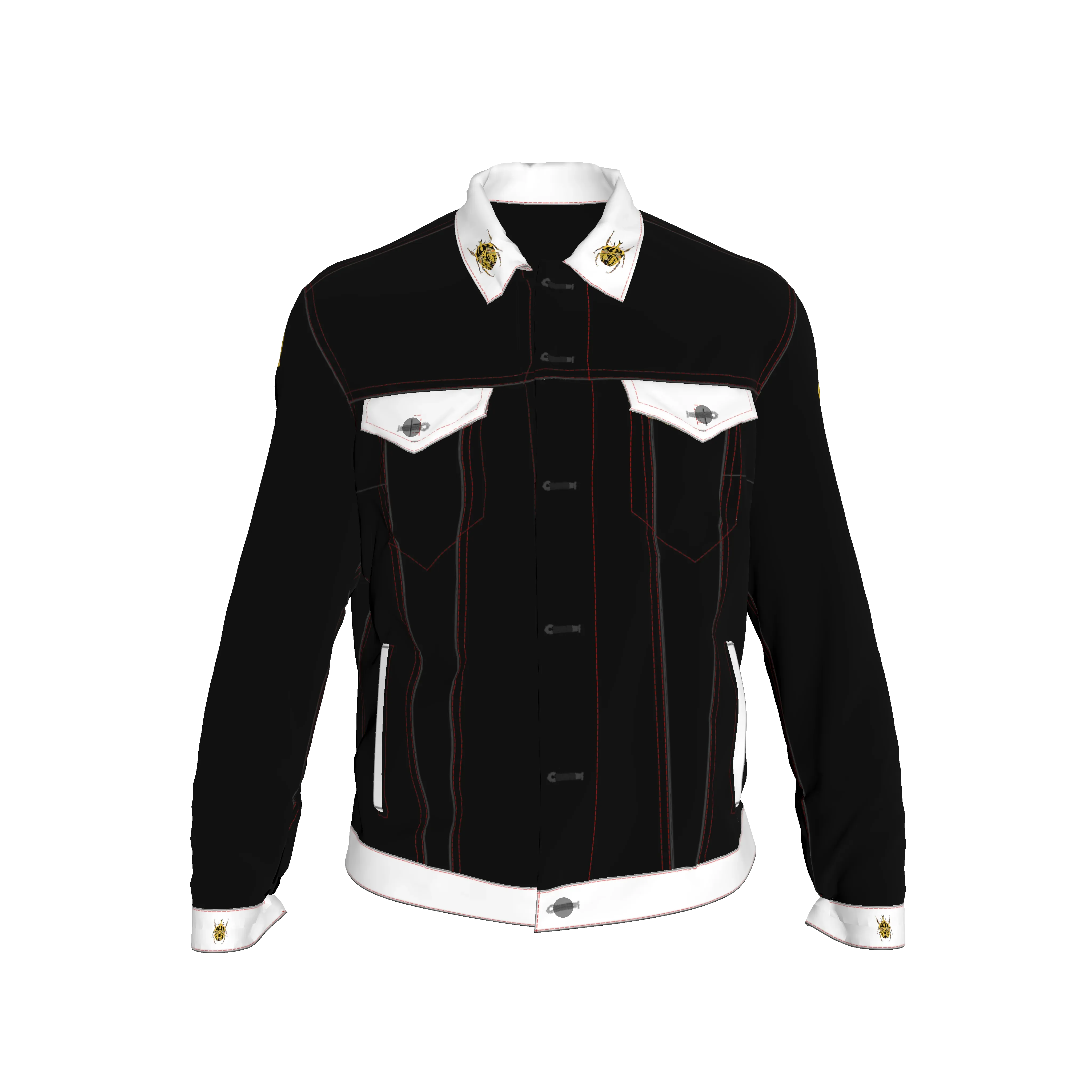 Shoosty Tandy Showman's Jacket Black with White Trim - Wearable Fine Art by Shoosty