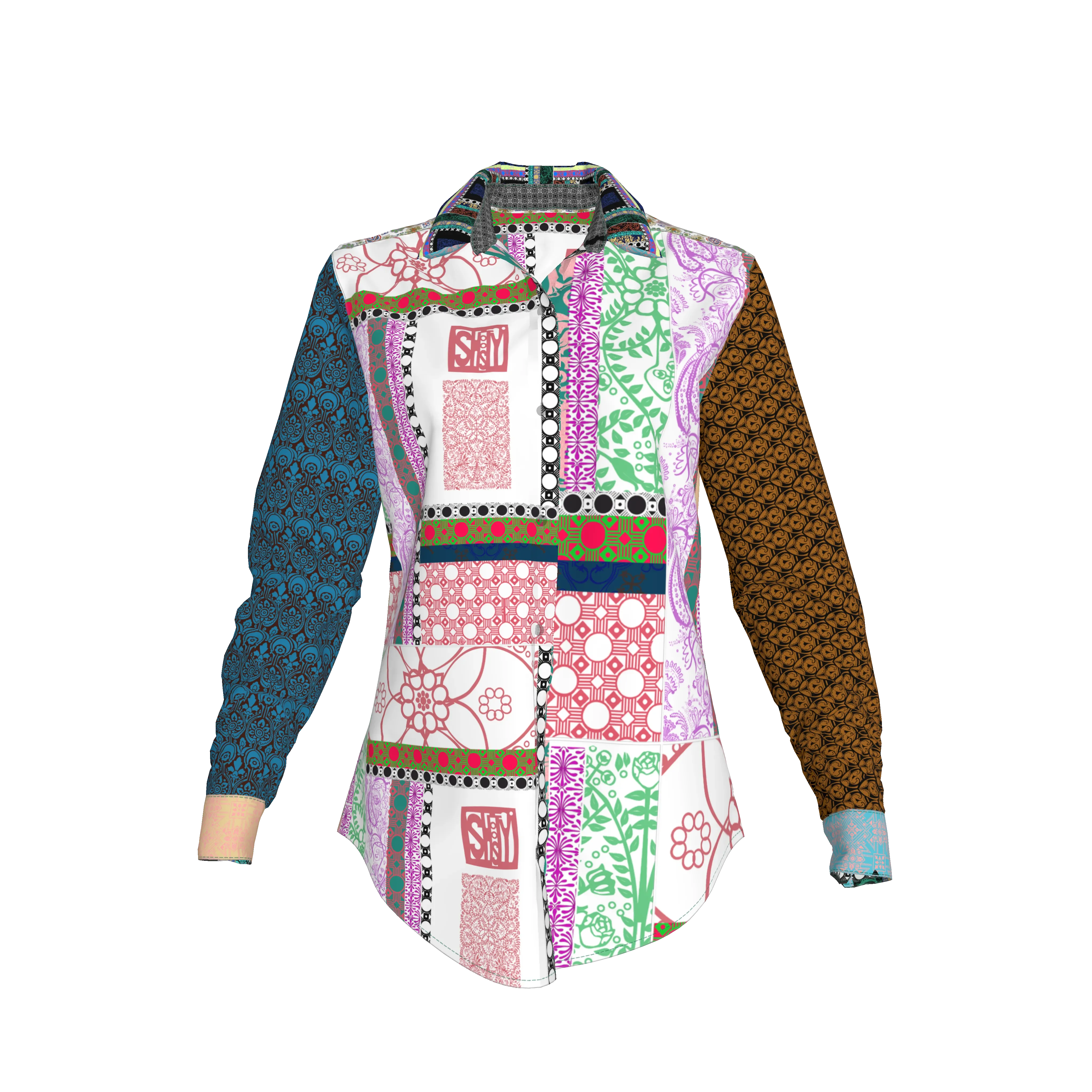 Shoosty V3 Paloma Woman’s Dress Shirt - Wearable Fine Art by Shoosty