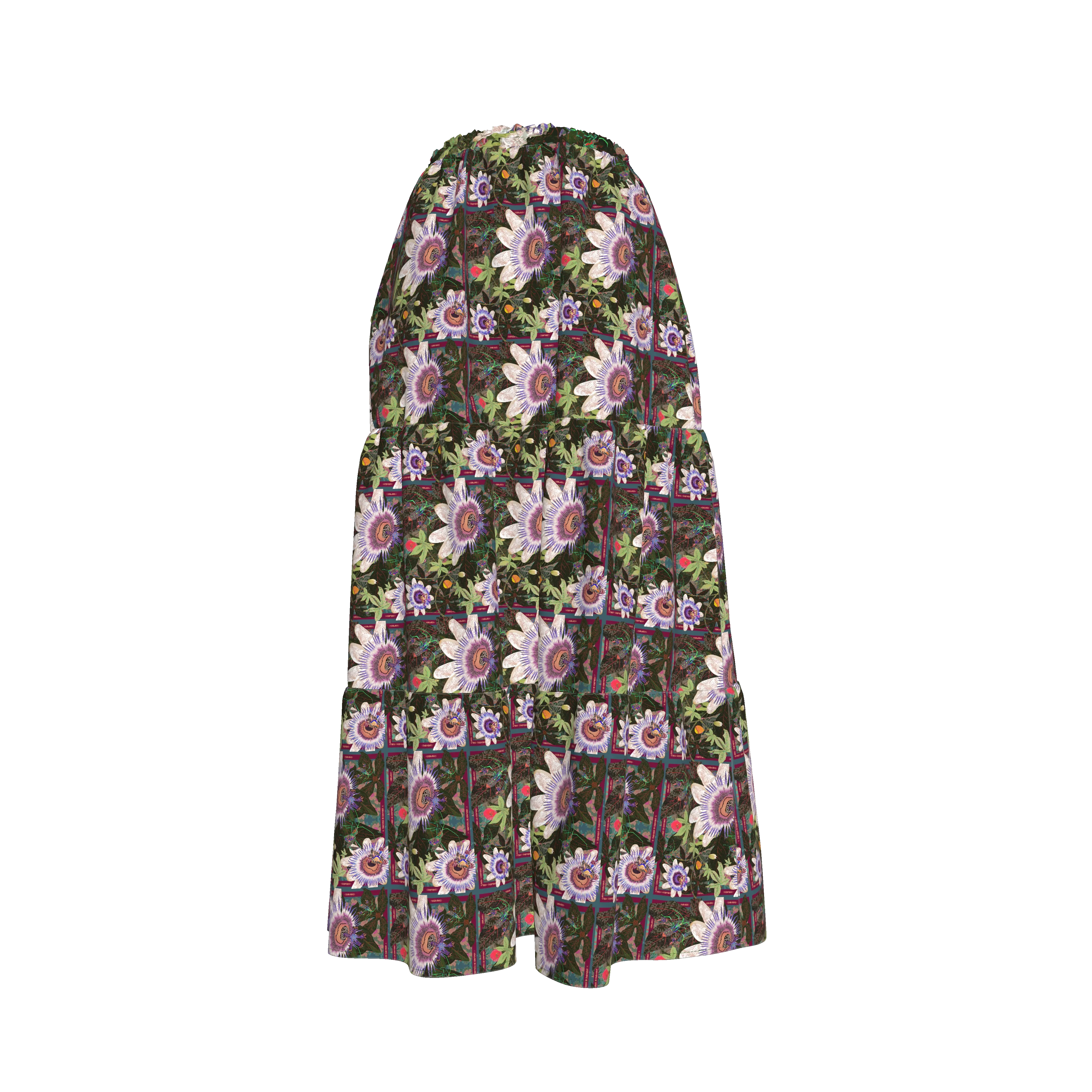 Passion Flower Praire Skirt - Wearable Fine Art by Shoosty