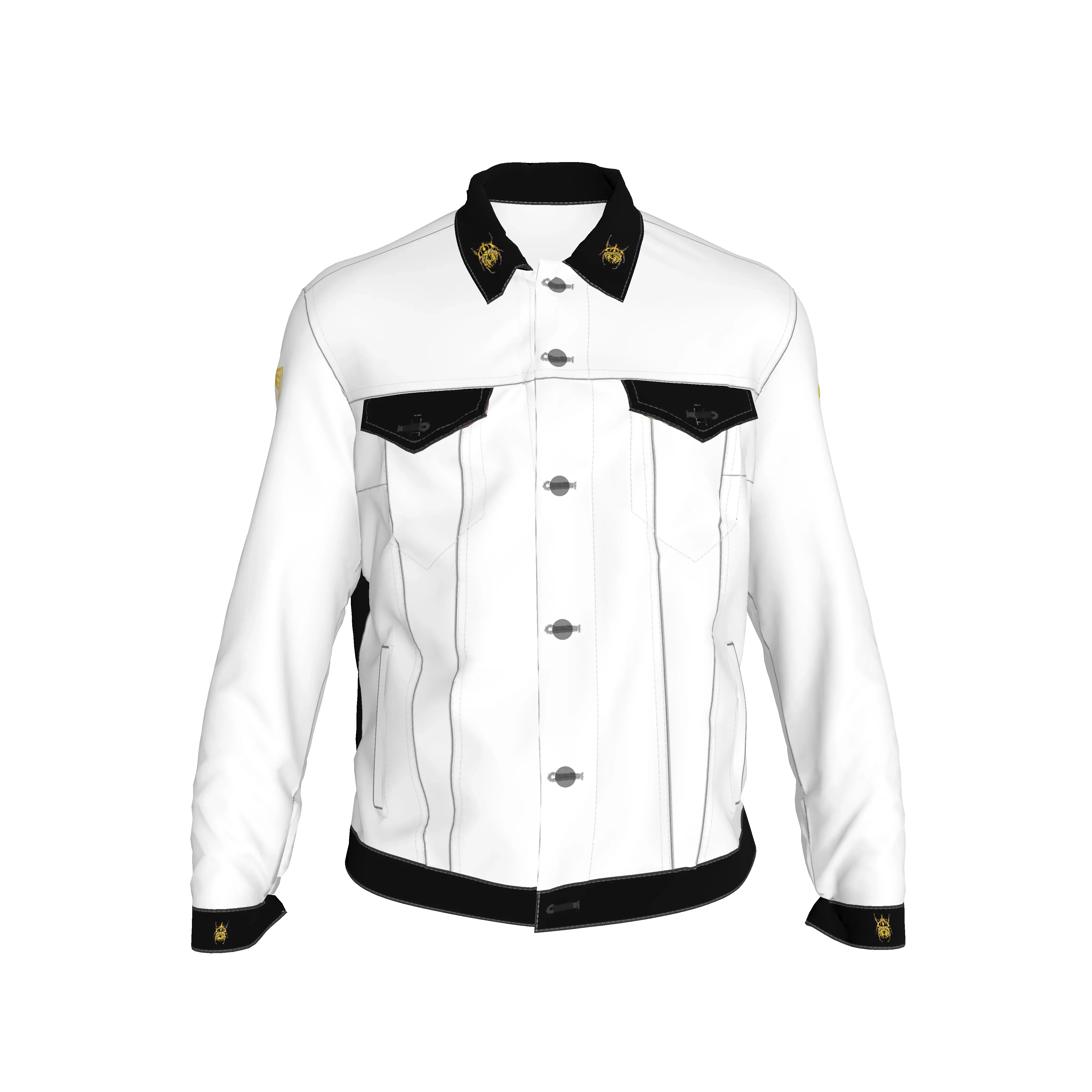 Shoosty Tandy Showman's Jacket White Black Trim - Wearable Fine Art by Shoosty