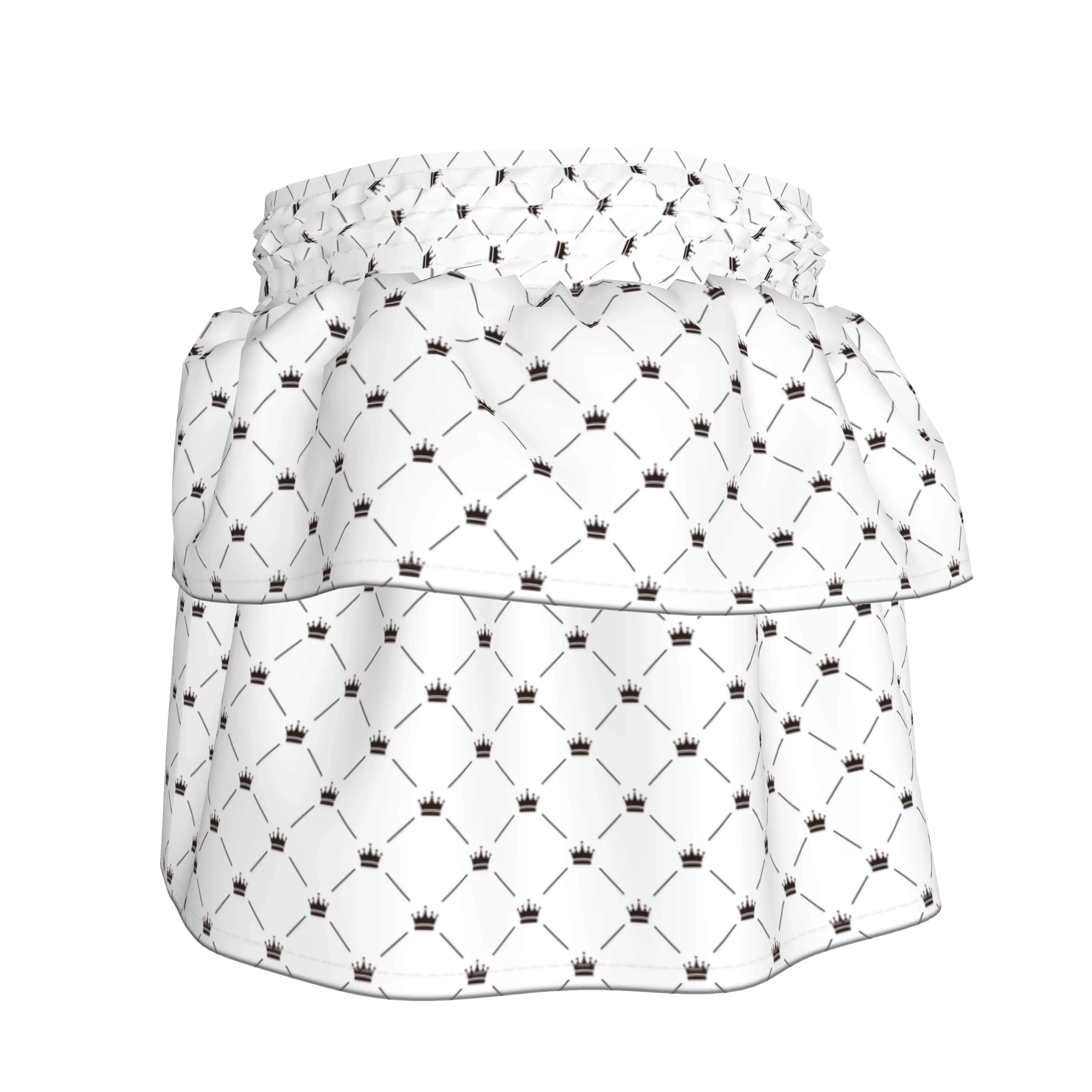 Crown and Lines Ruffle Children's Skirt in Pima Cotton Poplin - Wearable Fine Art by Shoosty