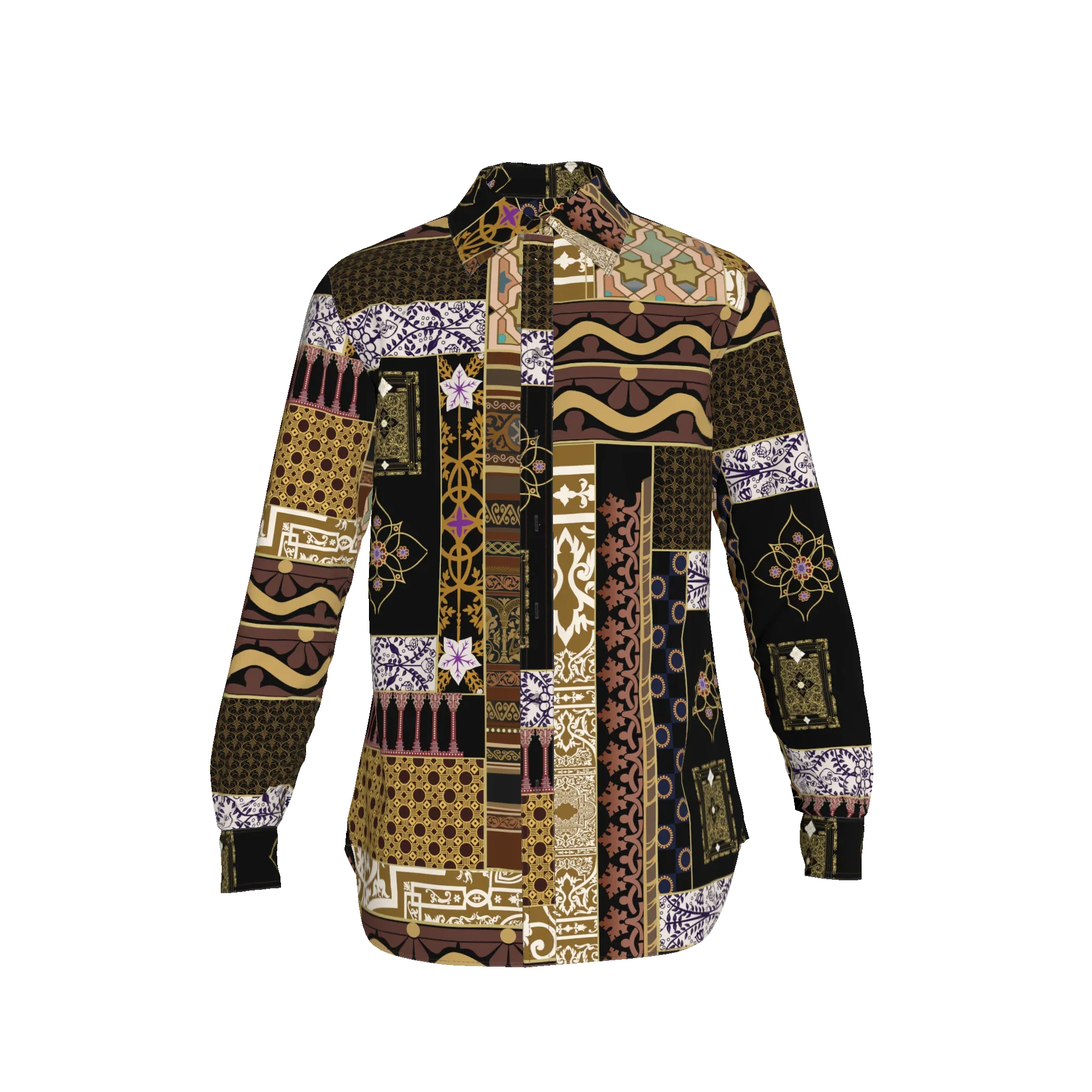 Patterned Lightweight Cotton Men's Poplin Dress Shirt - Wearable Fine Art by Shoosty