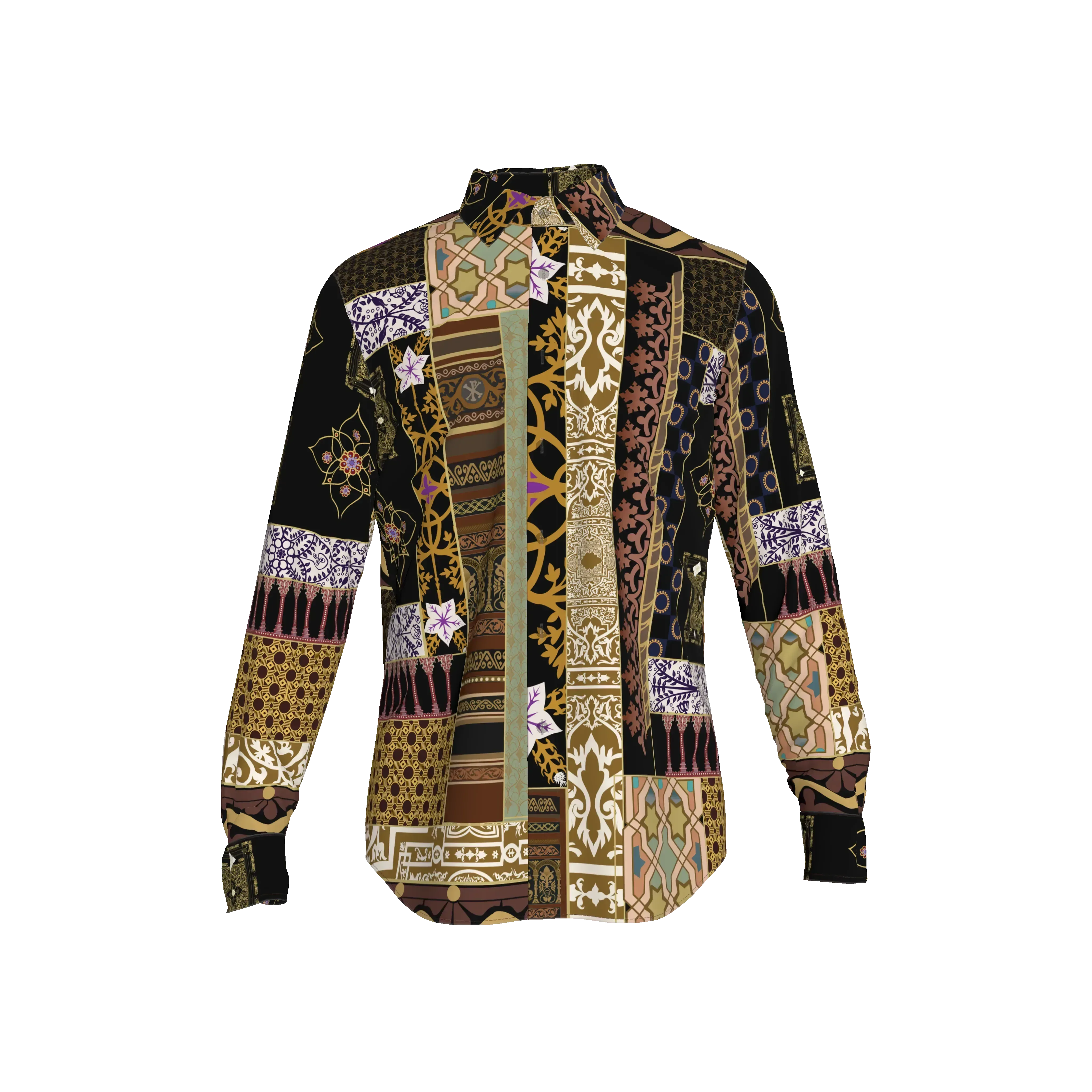 Andre Collection Dress Shirt with French Collar – Button-Up Unisex Shirt in Pima Cotton Poplin - Wearable Fine Art by Shoosty