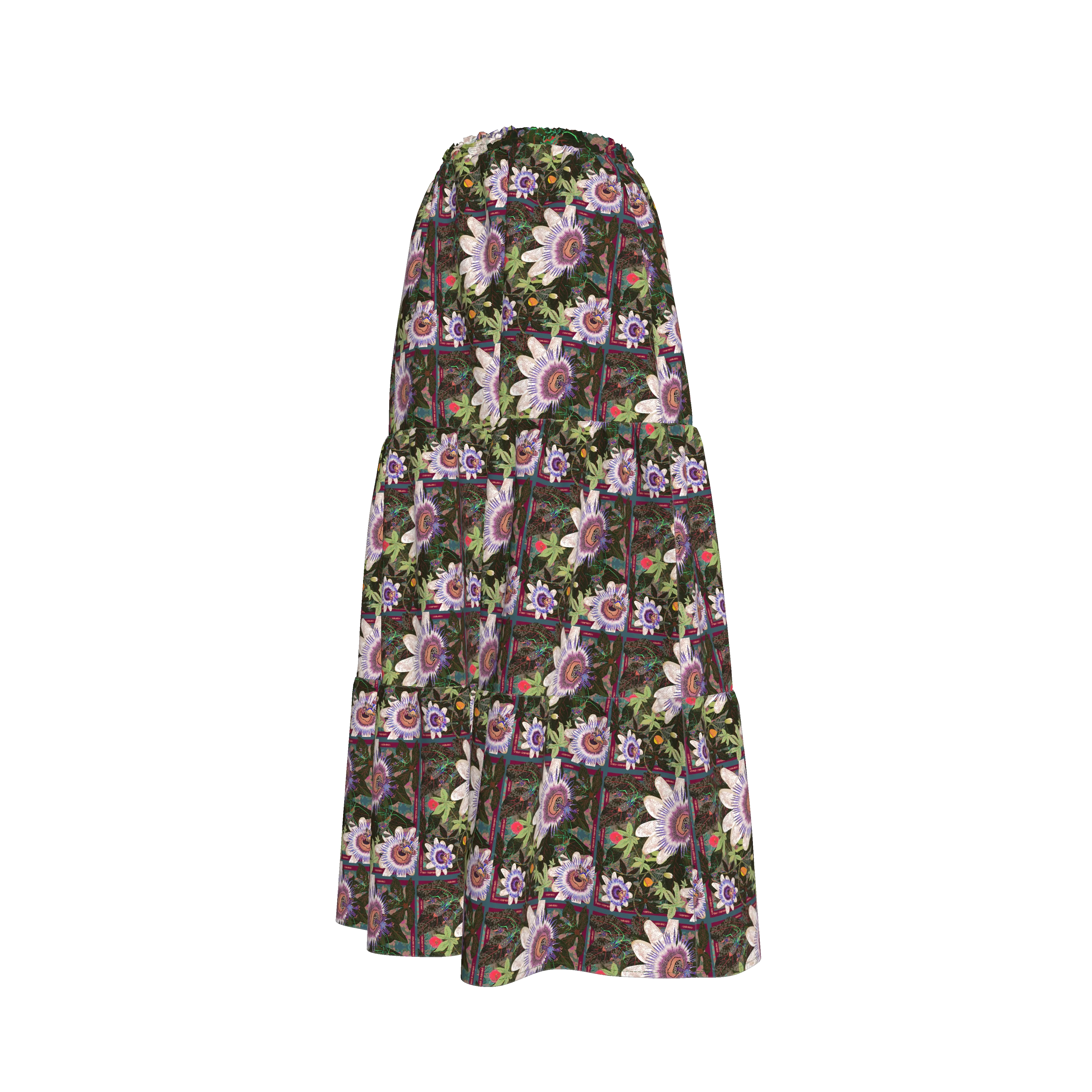 Passion Flower Praire Skirt - Wearable Fine Art by Shoosty