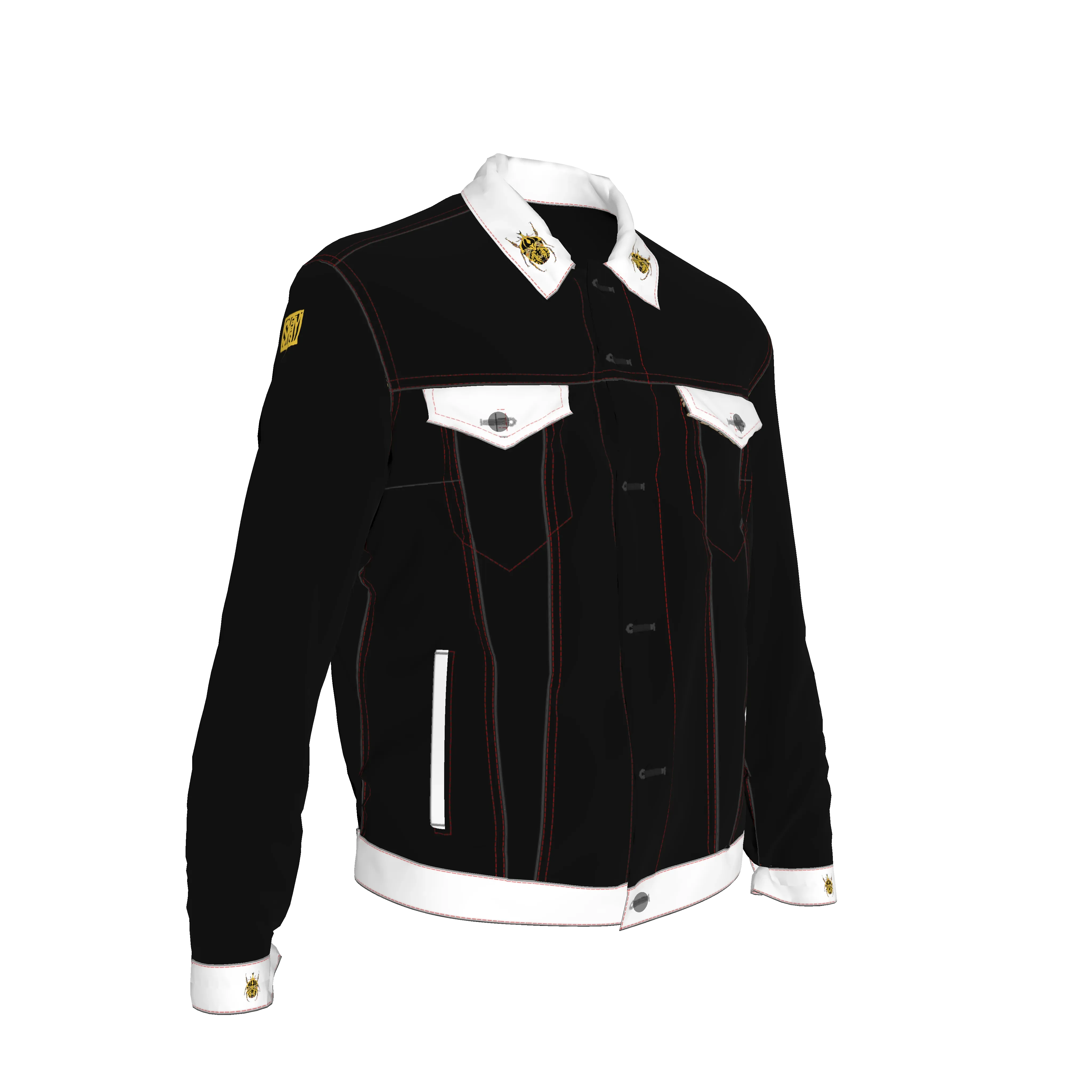 Shoosty Tandy Showman's Jacket Black with White Trim - Wearable Fine Art by Shoosty