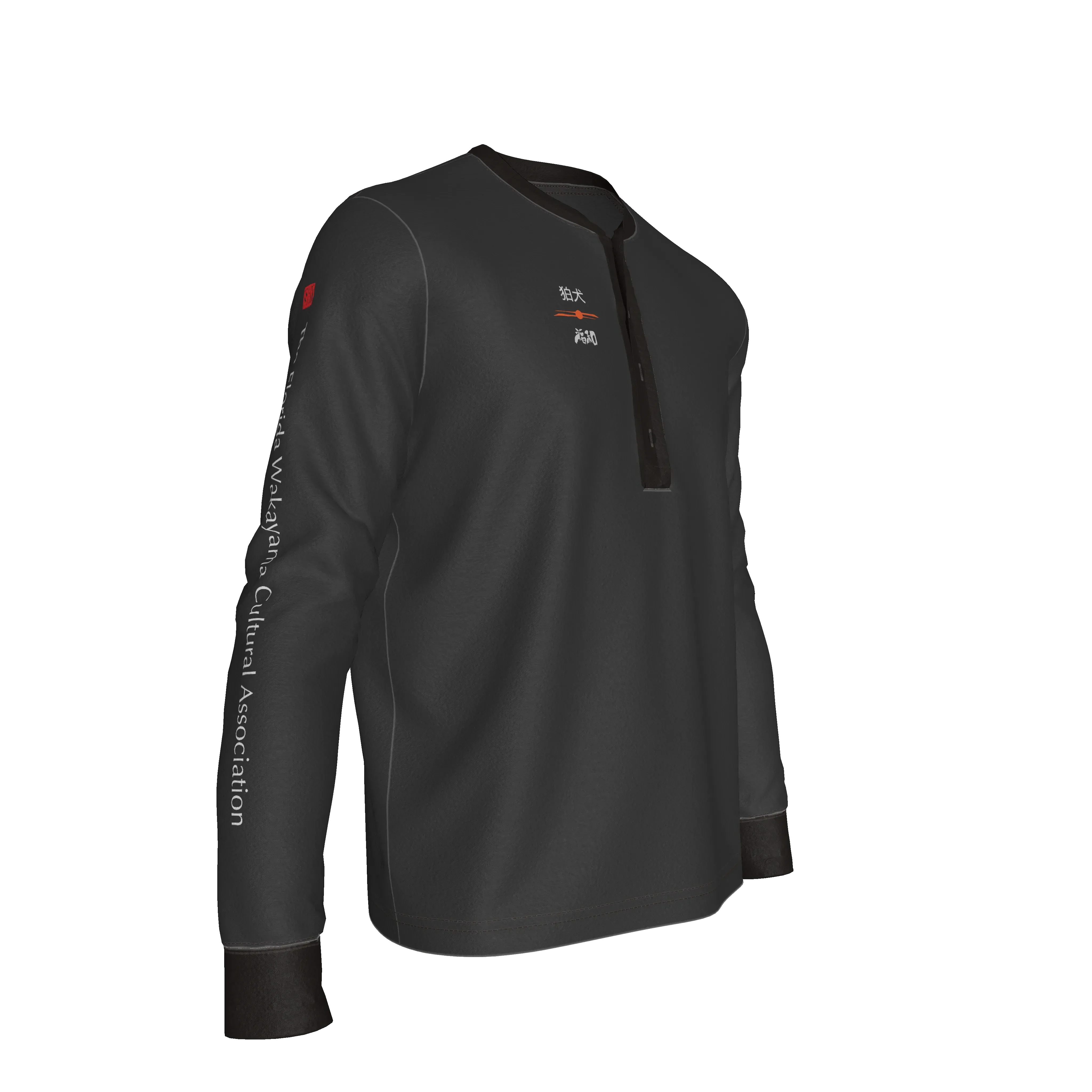 Komainu / Lion Dog - V2 Long Sleeve Henley – Limited Edition Shoosty Artist Series - Wearable Fine Art by Shoosty