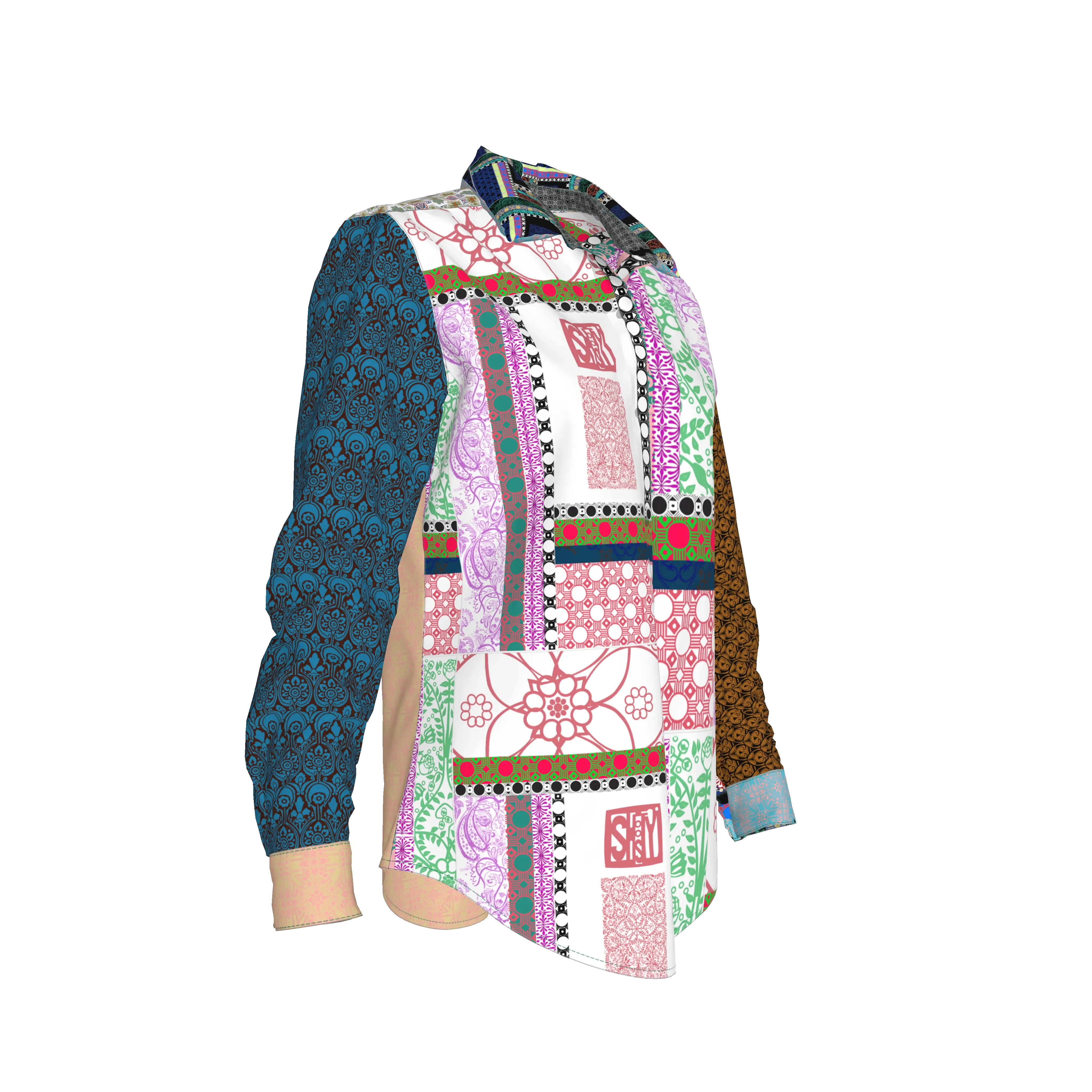 Shoosty V3 Paloma Woman’s Dress Shirt - Wearable Fine Art by Shoosty