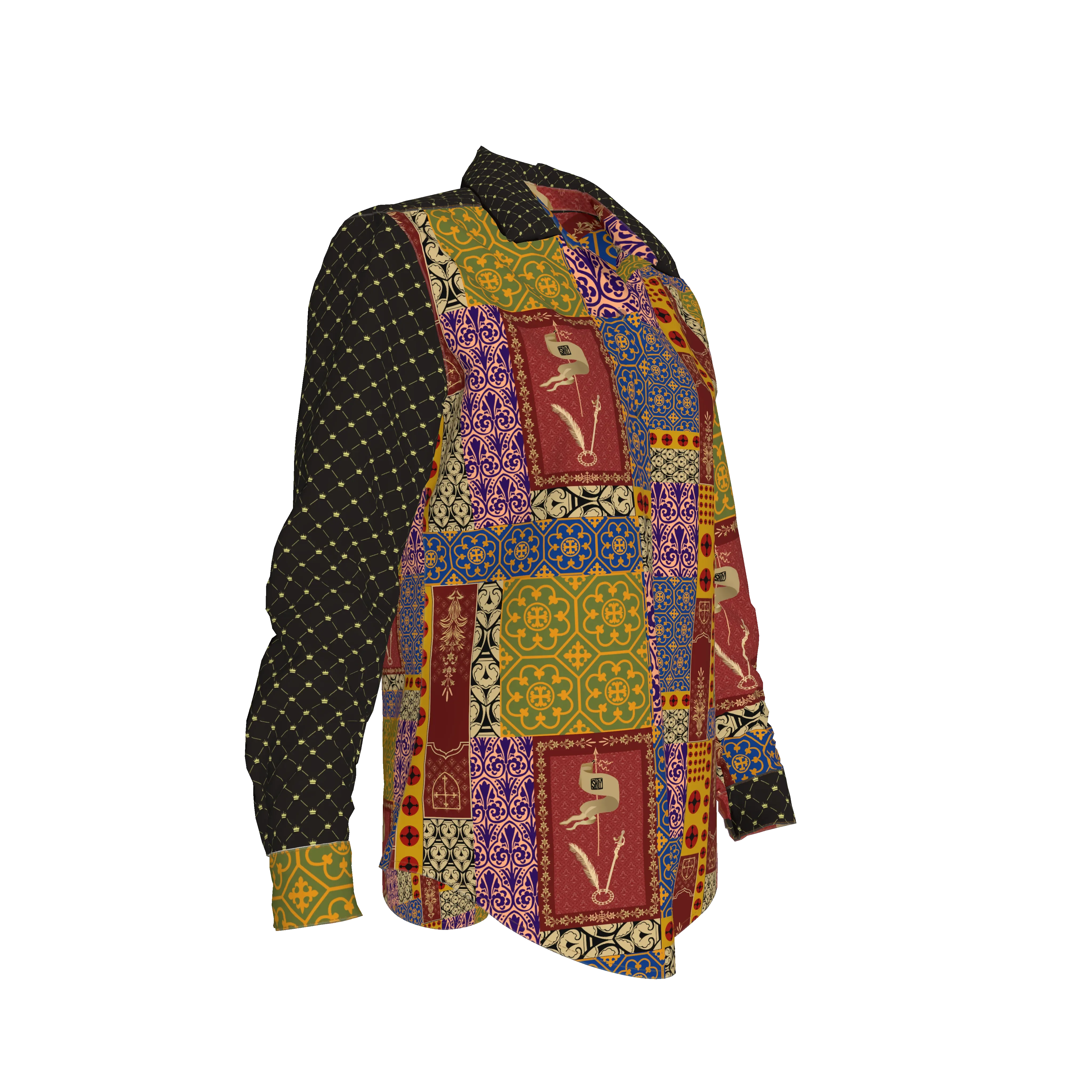 Joan of Arc Exclusive Poplin Woman's Dress Shirt - Wearable Fine Art by Shoosty