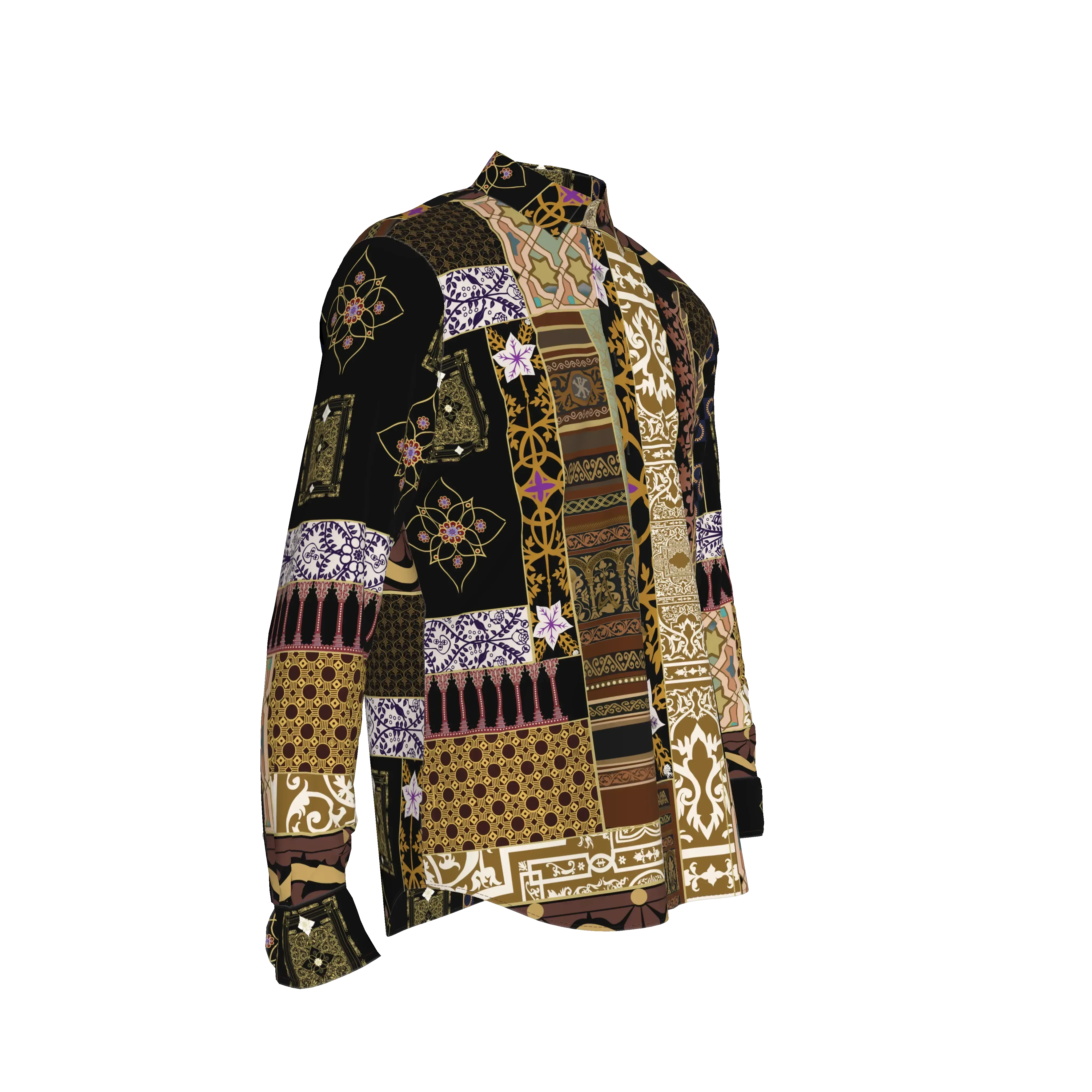 Andre Collection Dress Shirt with French Collar – Button-Up Unisex Shirt in Pima Cotton Poplin - Wearable Fine Art by Shoosty