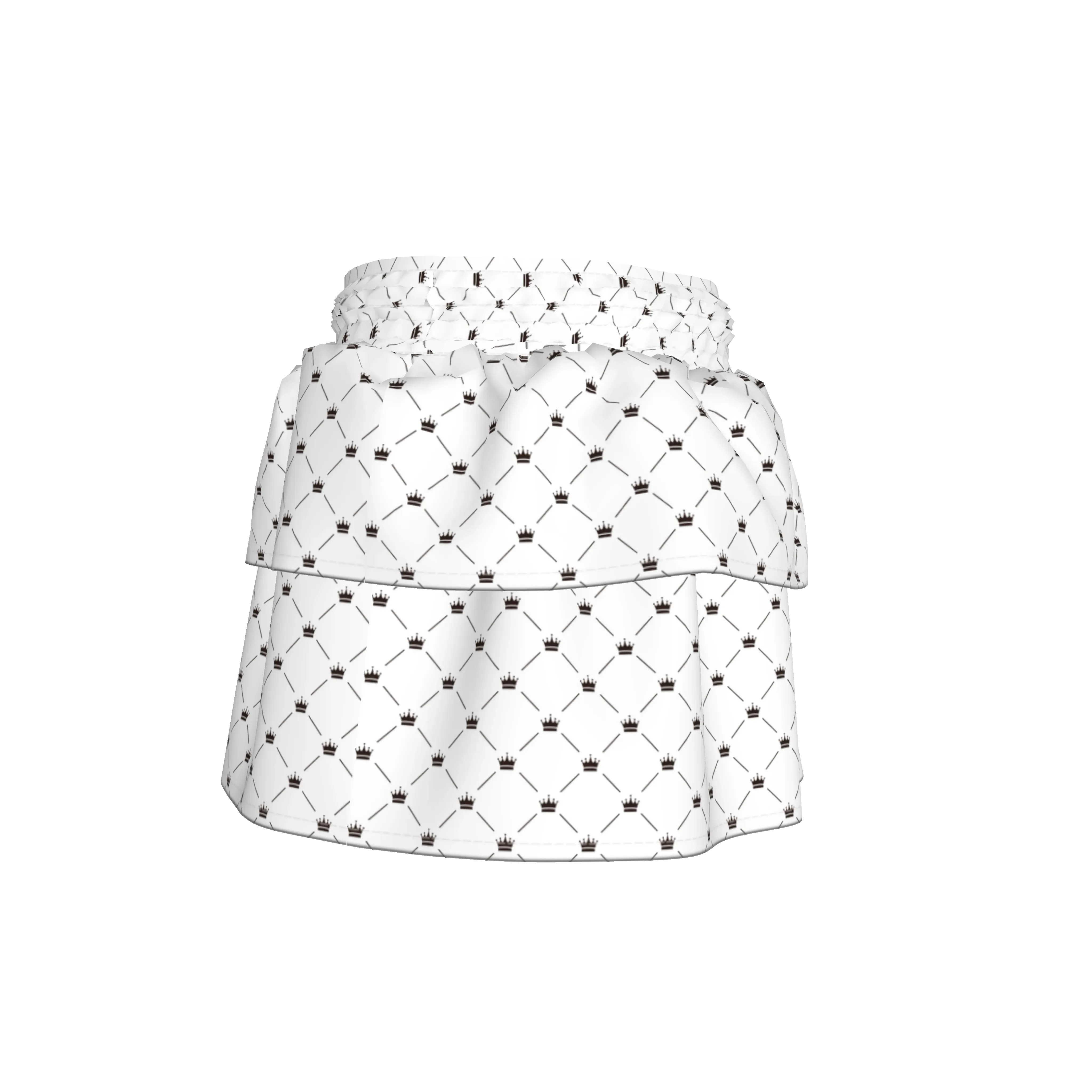 Crown and Lines Ruffle Children's Skirt in Pima Cotton Poplin - Wearable Fine Art by Shoosty