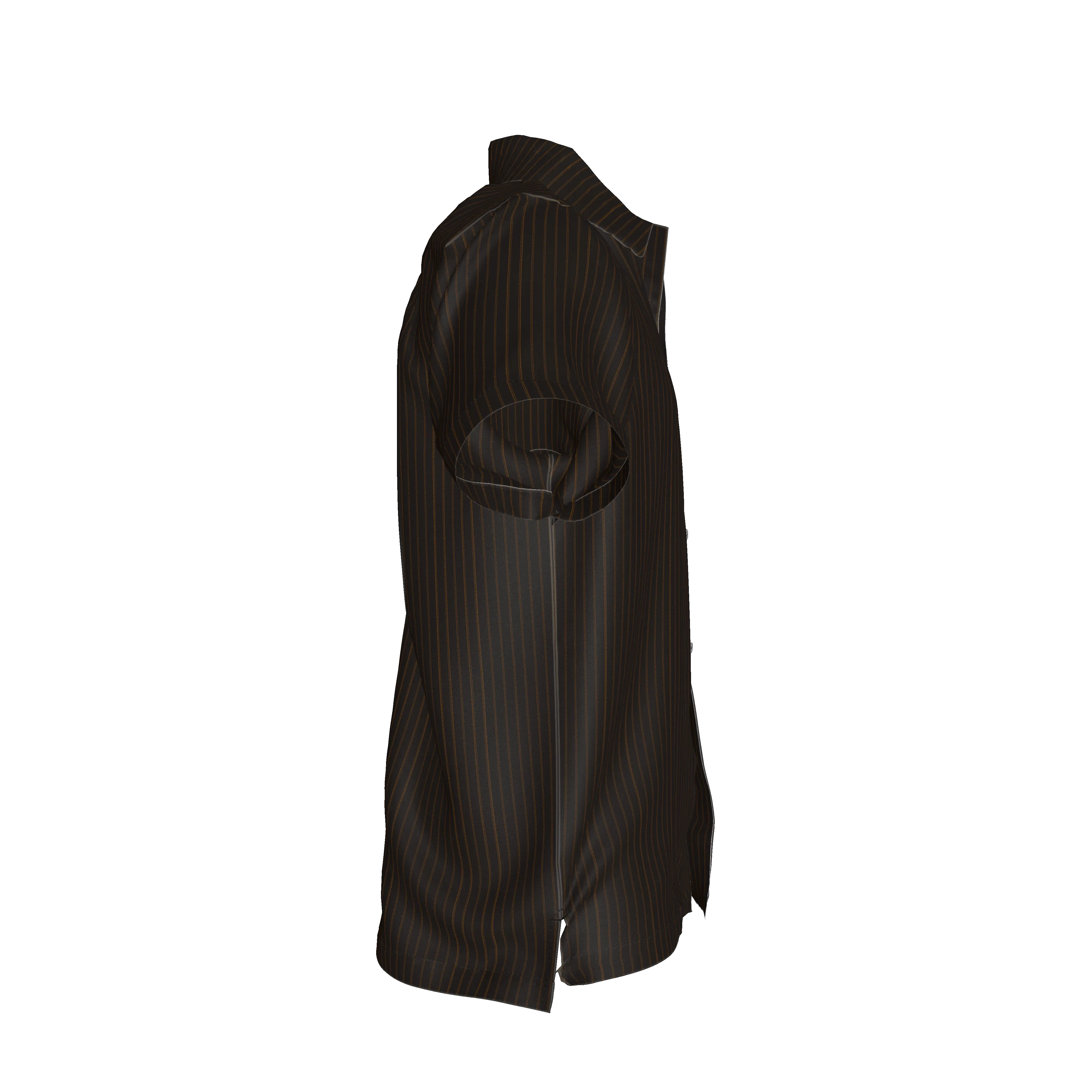 Brown Pinstripe on Short Sleeve Men’s Shirt with Collar - Wearable Fine Art by Shoosty