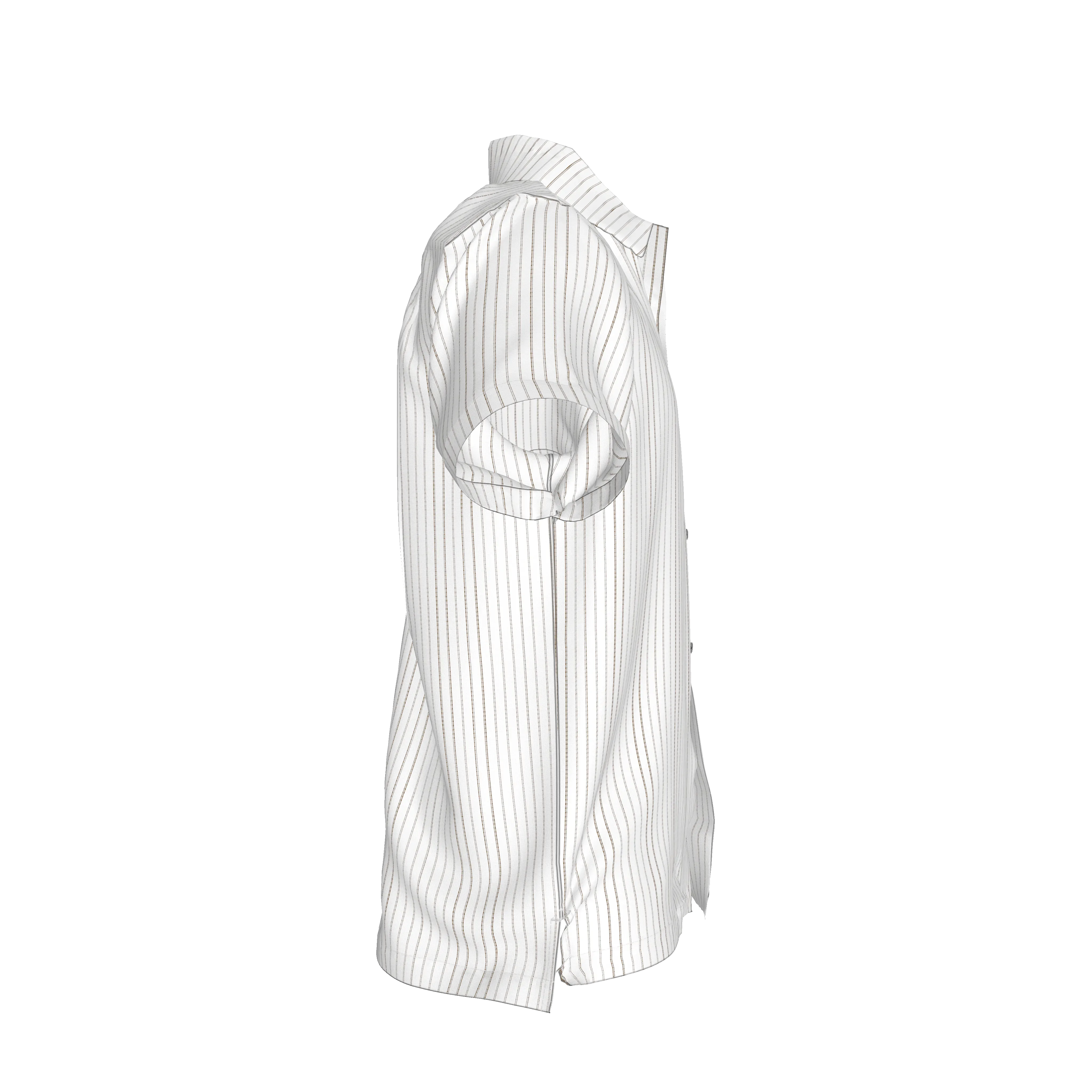 White on Black Trim Pinstripe on Short Sleeve Men’s Shirt with Collar - Wearable Fine Art by Shoosty