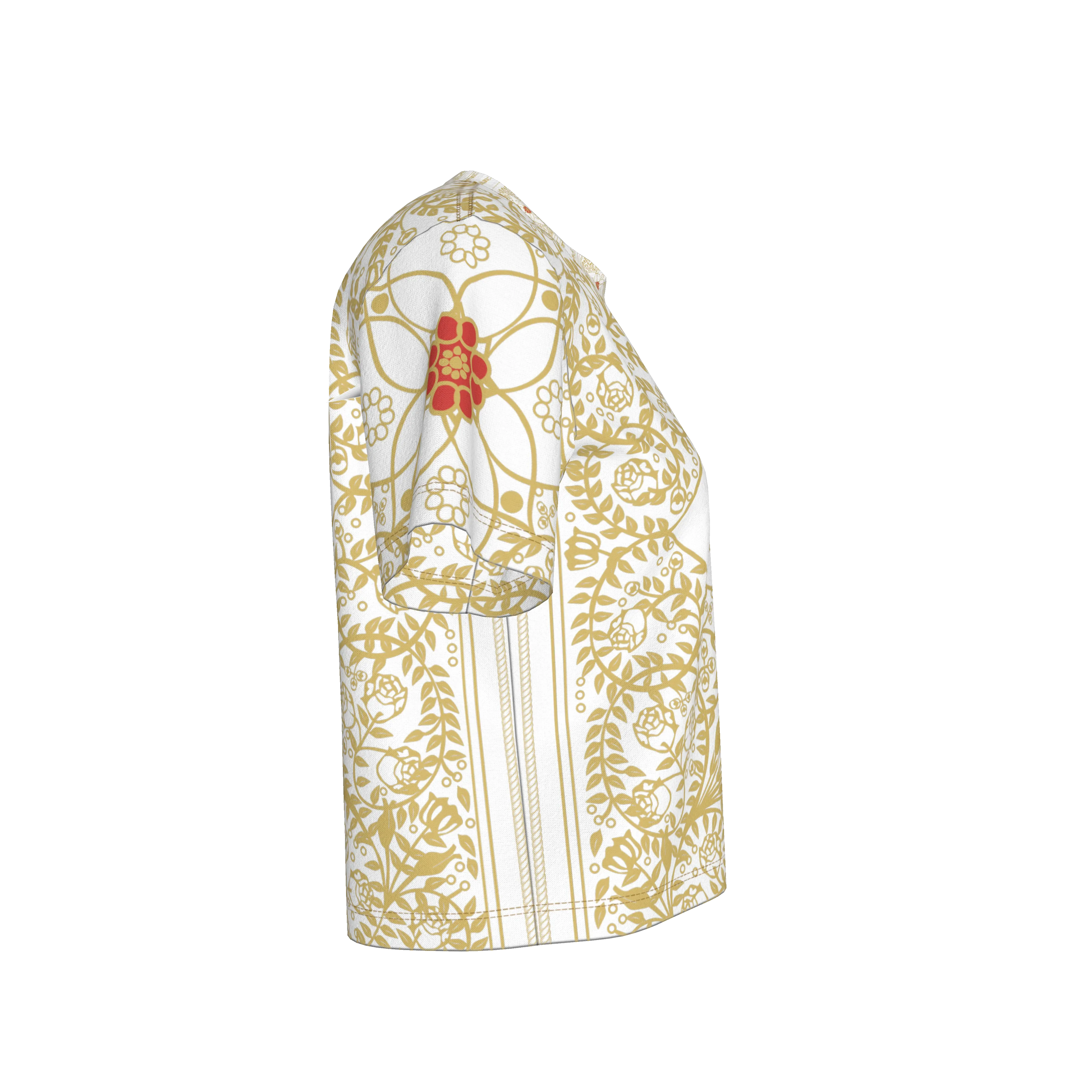 Star Flower Boxy Premium Women’s Cropped T-Shirt - Wearable Fine Art by Shoosty