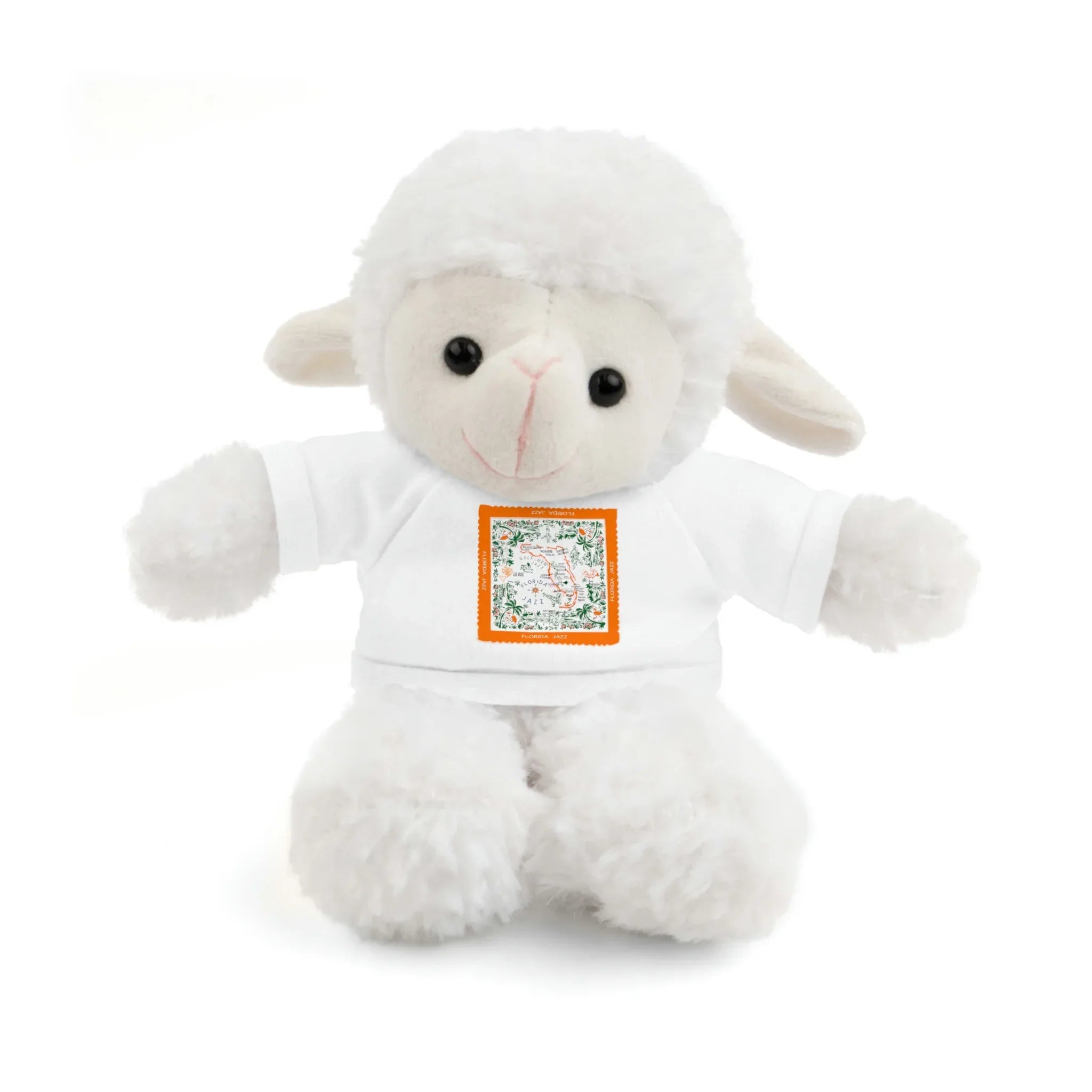Stuffed Animals with Tee White Sheep 8" - Wearable Fine Art by Shoosty