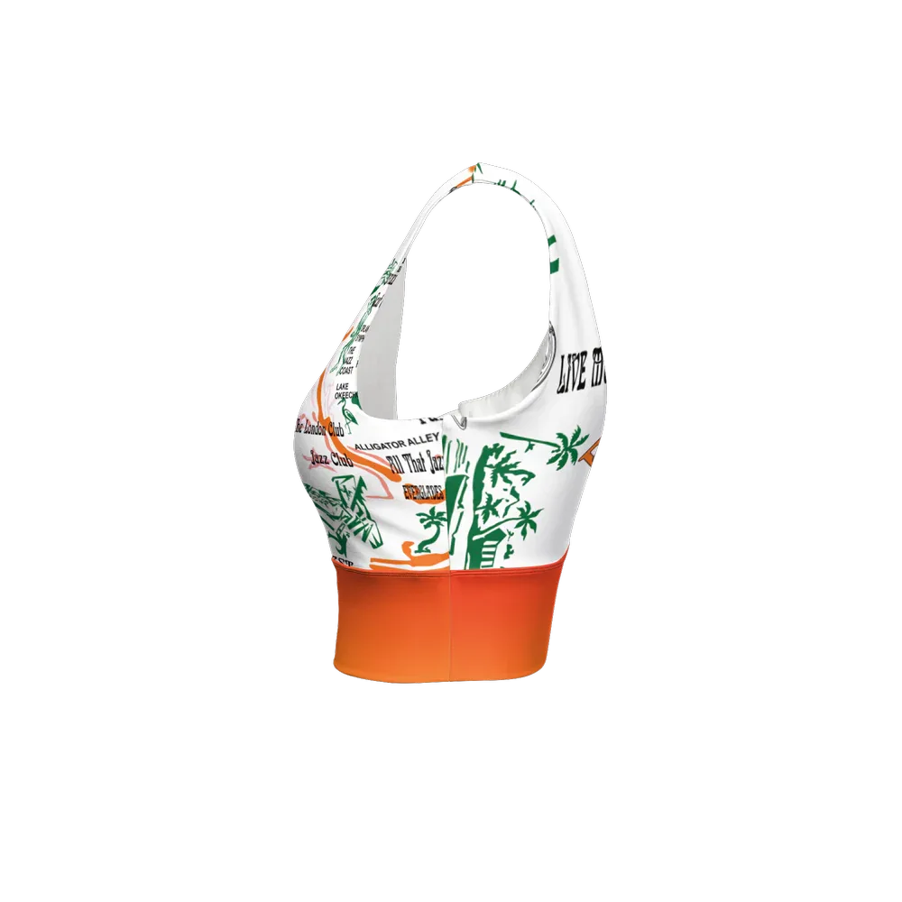 Women’s Longline V-Shape-Back Sports Bra - Wearable Fine Art by Shoosty