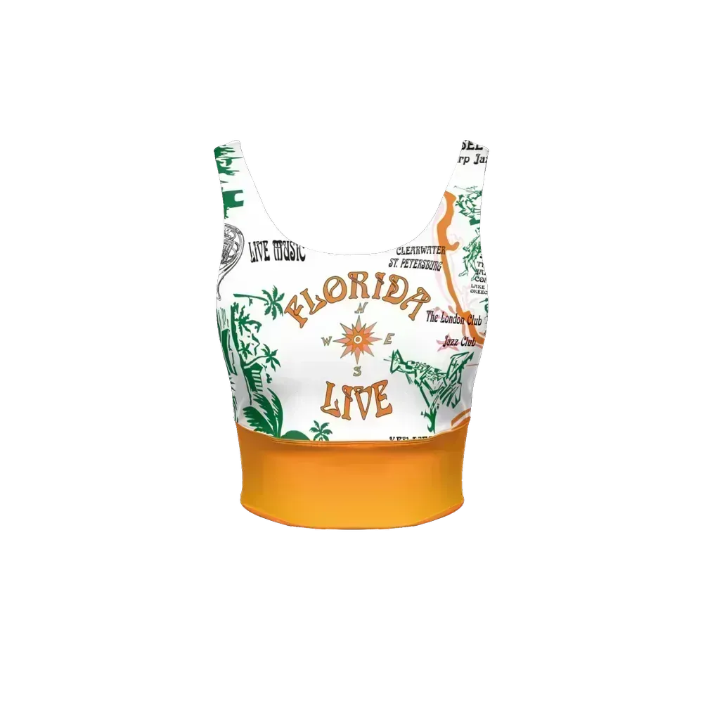 1Women’s Longline V-Shape-Back Sports Bra - Wearable Fine Art by Shoosty