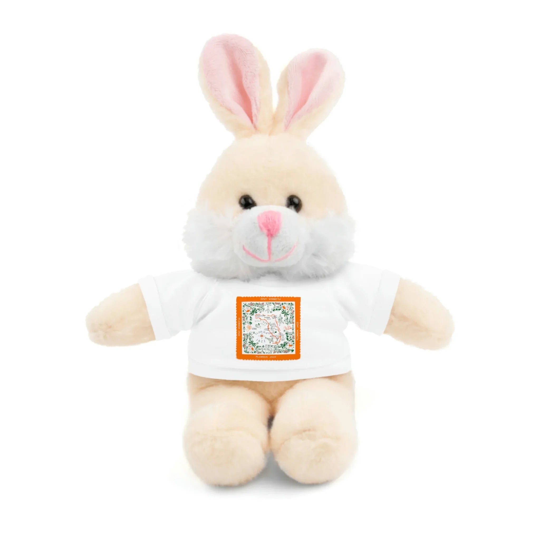 Stuffed Animals with Tee White Bunny 8" - Wearable Fine Art by Shoosty