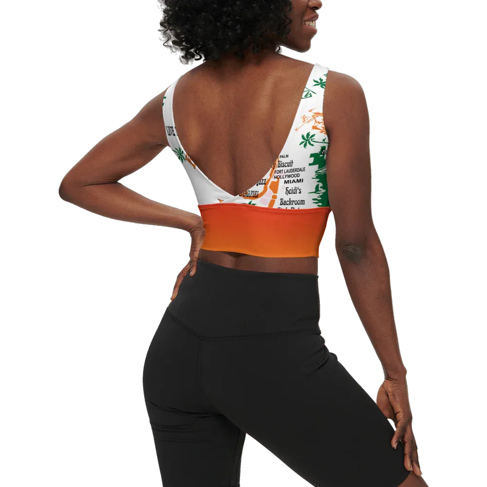 Women’s Longline V-Shape-Back Sports Bra - Wearable Fine Art by Shoosty