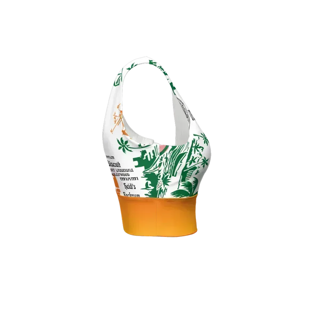 1Women’s Longline V-Shape-Back Sports Bra - Wearable Fine Art by Shoosty