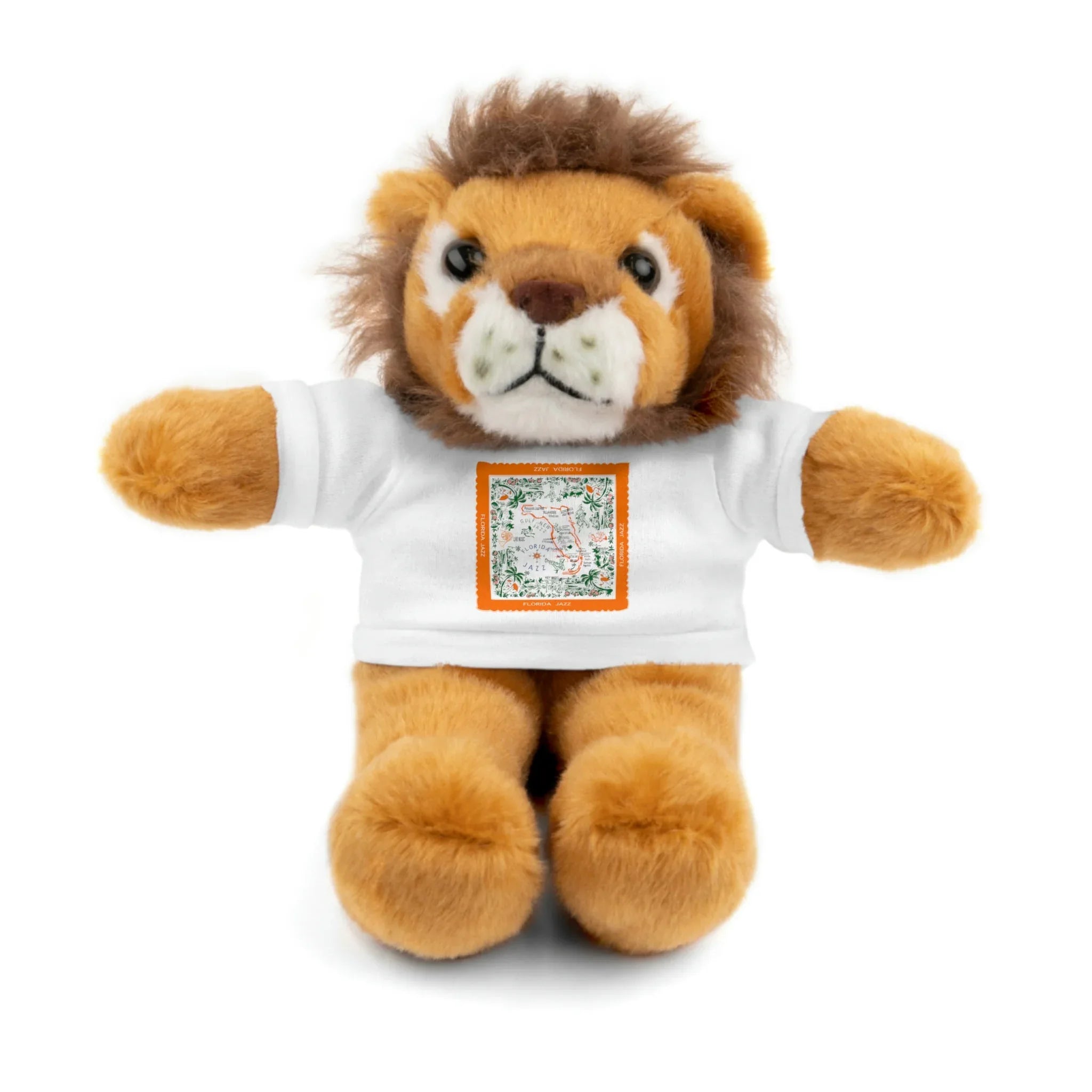 Stuffed Animals with Tee White Lion 8" - Wearable Fine Art by Shoosty